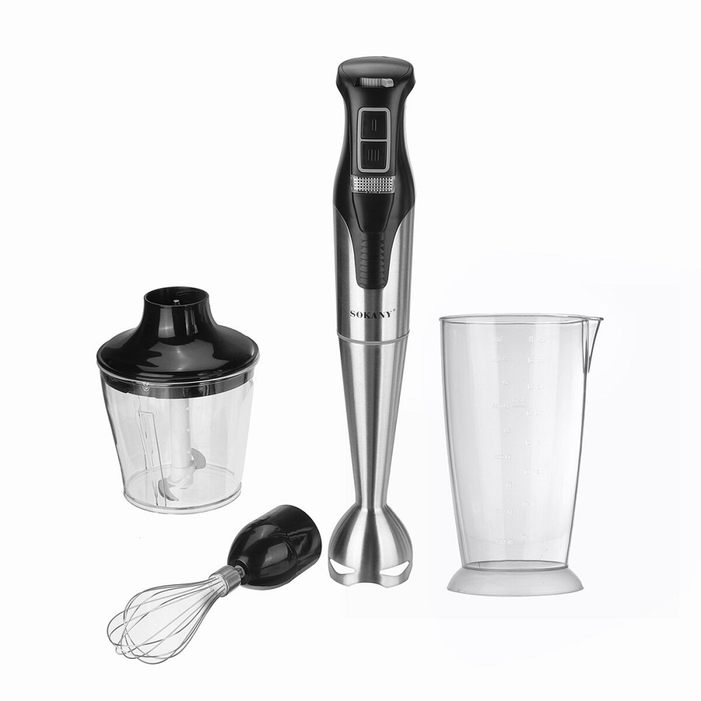 Sokany Блендер ручний занурювальний з нержавіючої сталі Sokany універсальний 4 в 1 металевий 10 Коломыя - изображение 1