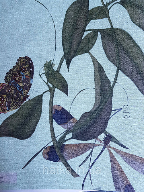 Ообои виниловые на флизелине Decoprint Onirigue 200X300 панно природа цветы листья ветки стрекозы бабочки Киев - изображение 2