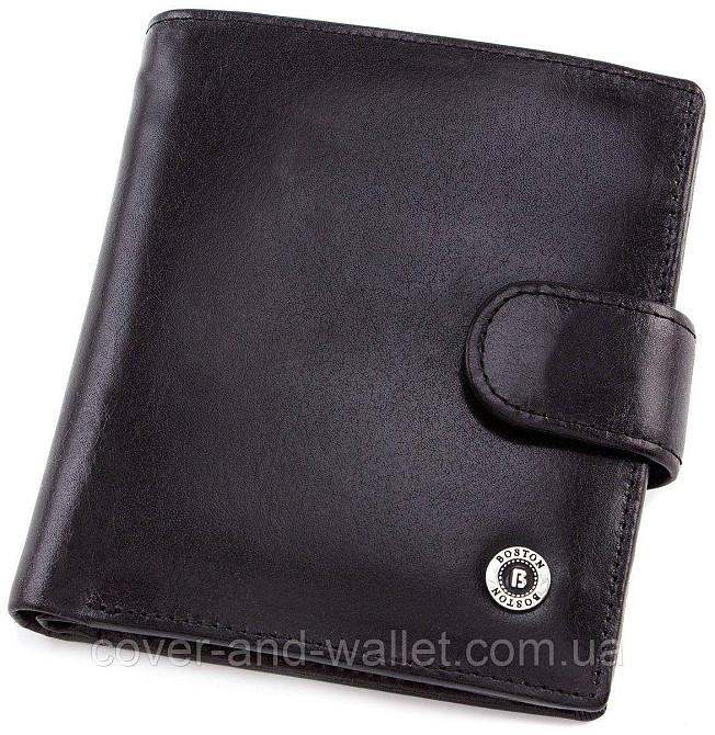 Чоловічий вертикальний гаманець із коричневої гладкої шкіри Boston Київ - фото 10
