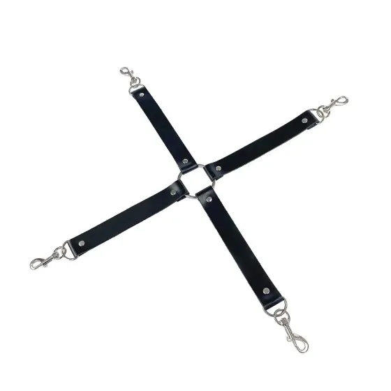 Хрестовина з натуральної шкіри Art of Sex - 4 Way Connector, Чорний Львів