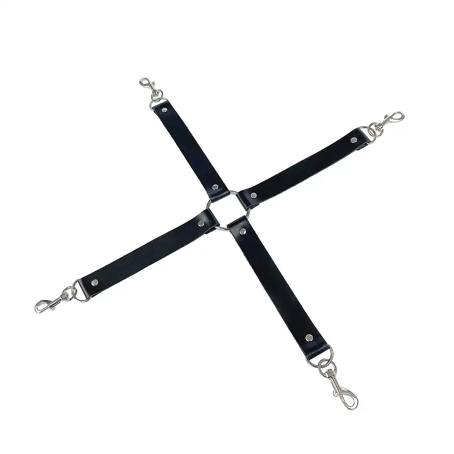 Хрестовина з натуральної шкіри Art of Sex - 4 Way Connector, Чорний Львів - фото 2