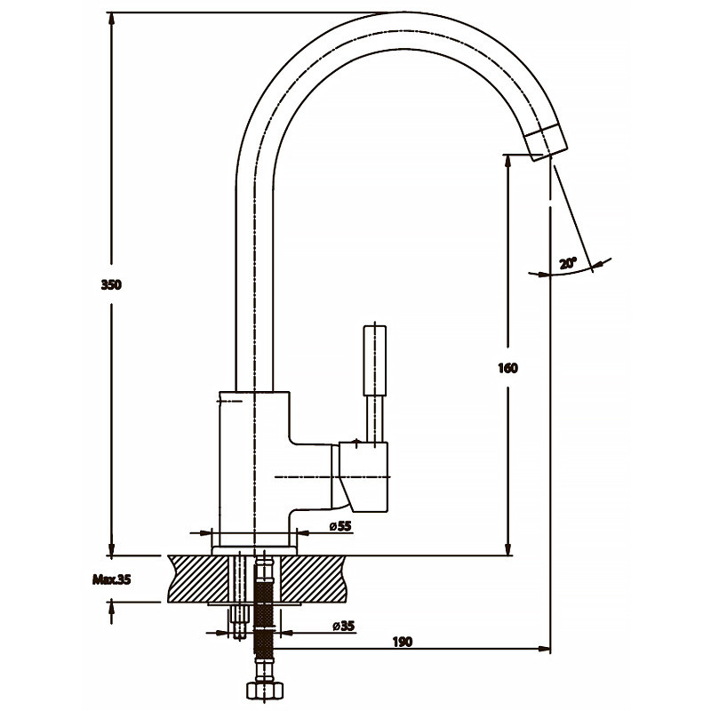Кухонный смеситель Haiba Hans 011 черный HB0161 Харьков - изображение 2