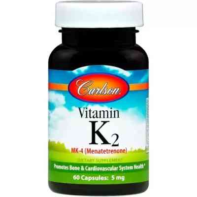 Вітамінно-мінеральний комплекс Carlson Вітамін К2 (MK-4 Менатетренон), Vitamin K2 Menatetrenone, 5 Мг, 60 Капсу (CAR-01000) Вінниця