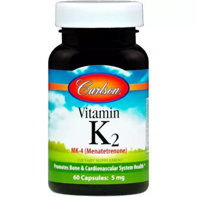 Вітамінно-мінеральний комплекс Carlson Вітамін К2 (MK-4 Менатетренон), Vitamin K2 Menatetrenone, 5 Мг, 60 Капсу (CAR-01000) Вінниця - фото 1