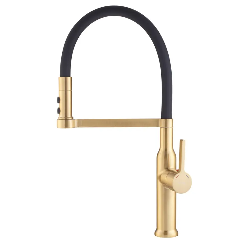 Змішувач для кухні MIXXUS PREMIUM PULL 017 BRUSHED GOLD REFL.BLACK (MI8280) ( 17689 ) Харків - фото 1