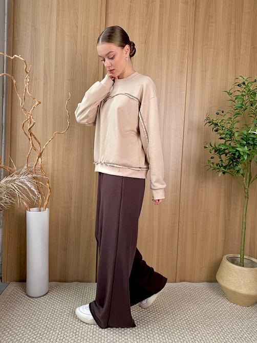 Женский стильный повседневный костюм из трехнитки диагональ Одесса - изображение 8