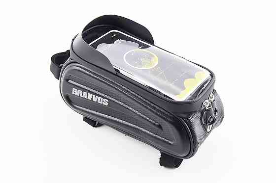 Сумка на раму (жорсткий чохол) з водонепроникним відділенням для смартфона 230х100х110мм, сонцезахисний козирок, кріпл. на липучці, вологозахисна Киев