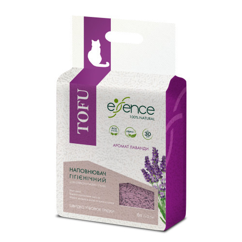 Наполнитель гигиенический Essence для кошачьего туалета натуральный из тофу с ароматом лаванды гранула 2 мм 6 л. Киев - изображение 7