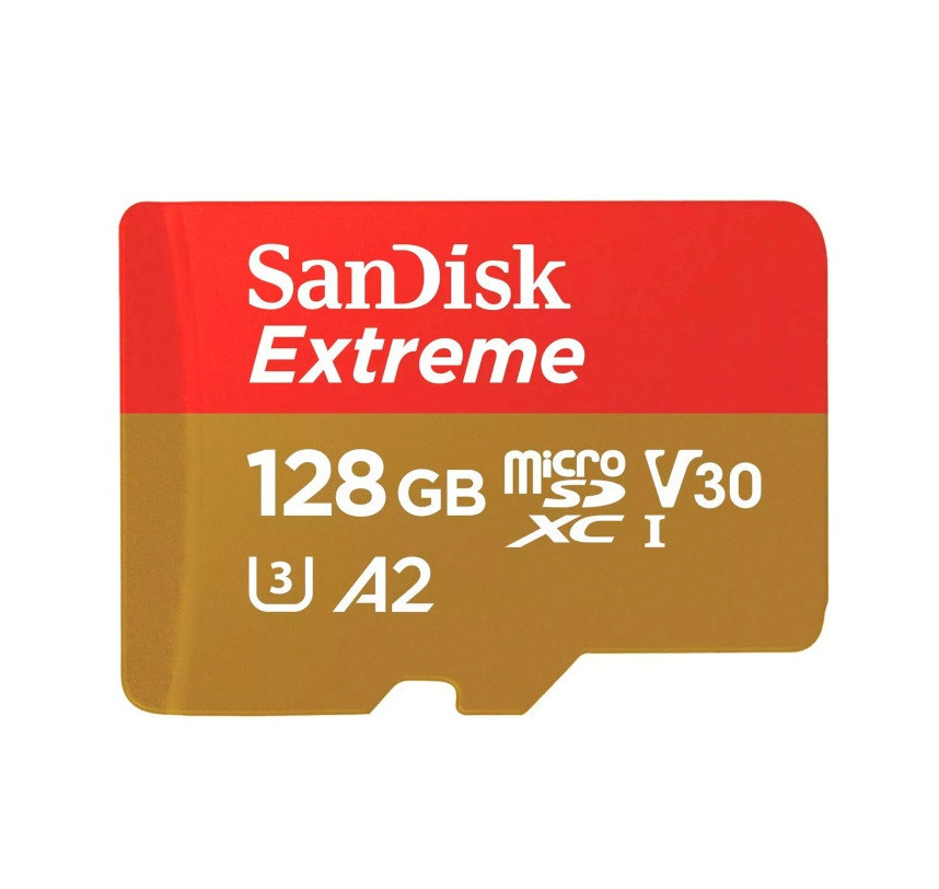 Карта памяти microSDXC (UHS-1 U3) SanDisk Extreme For Action Cams and Drones A2 128Gb class 10 V30 (R190MB/s,W90MB/s) (adapter) Киев - изображение 3