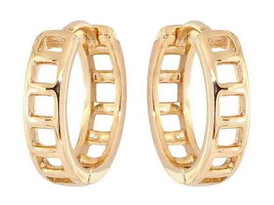 Серьги Позолота 18K колечка Резьбленый орнамент (172744) ТМ XUPING Киев