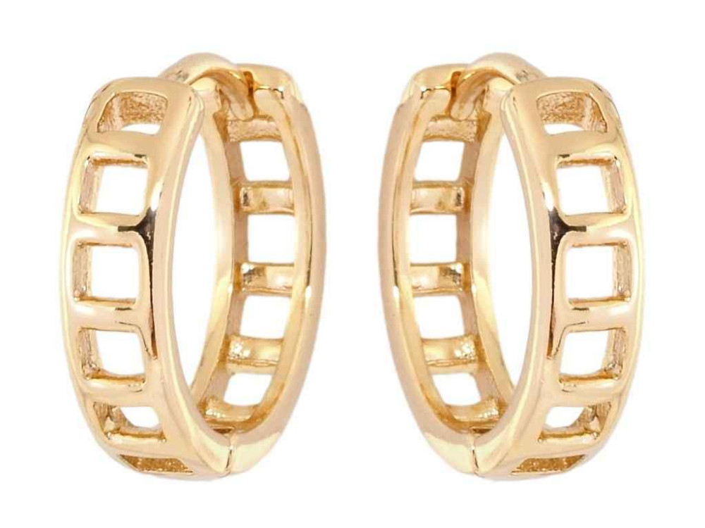 Серьги Позолота 18K колечка Резьбленый орнамент (172744) ТМ XUPING Киев - изображение 1