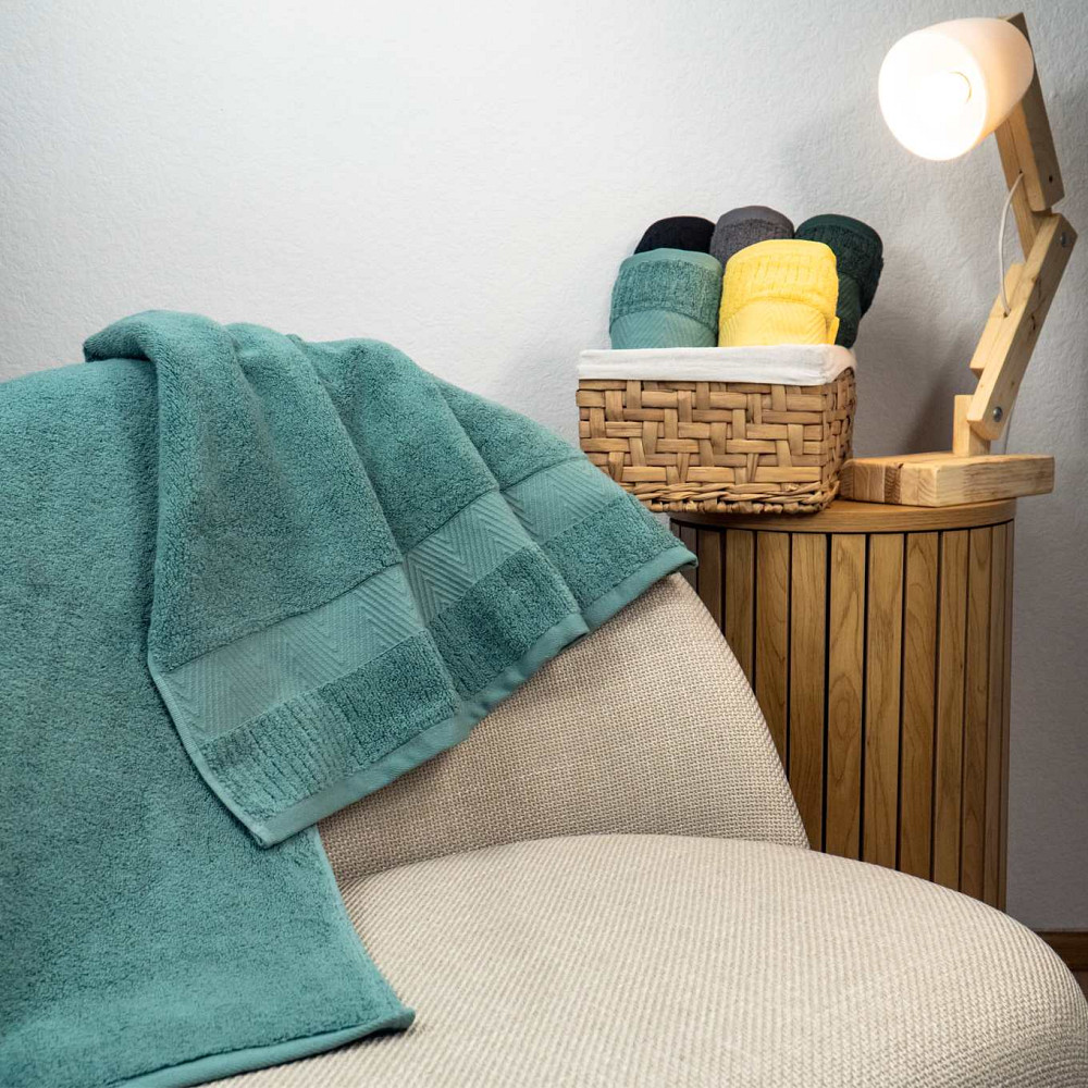 Рушник махровий для обличчя та рук 40x70см Преміум якості Зеро Твіст Бордюр 550г/м2 (М'ятний) Суми - фото 2