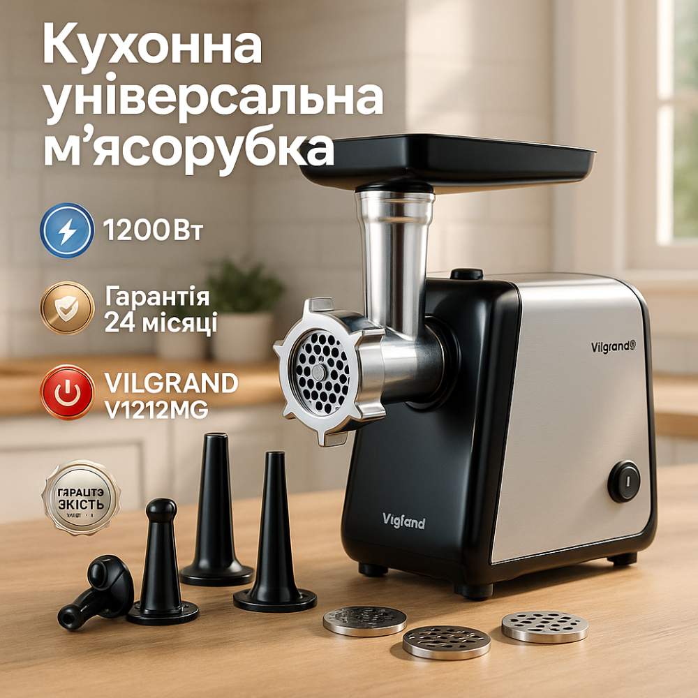 Електрична м'ясорубка з насадками, Електром'ясорубка з реверсом, М'ясорубки для ковбаси LF-45 Львів - фото 19