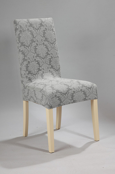 Универсальный натяжной чехол накидка на стул со спинкой натяжной жаккард Турция 0065 Белая Церковь - изображение 1