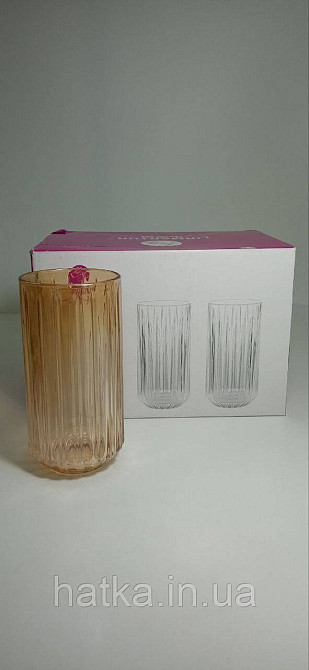 Набір високих склянок 6 шт OLens "Янтарний Дюк" 350 мл для дому та ресторанів 102-537 Київ - фото 3