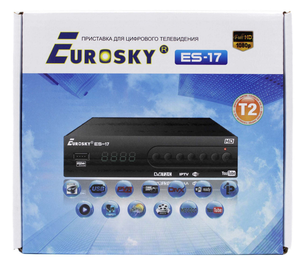 ТВ-приймач тюнер Eurosky ES-17 / металевий корпус / DVB-T 2 (Гарантія 1 рік) Дніпро - фото 1