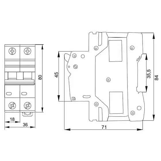 Автоматичний вимикач Lightwell ZS3 V protector 1P+N/63A реле напруги Киев