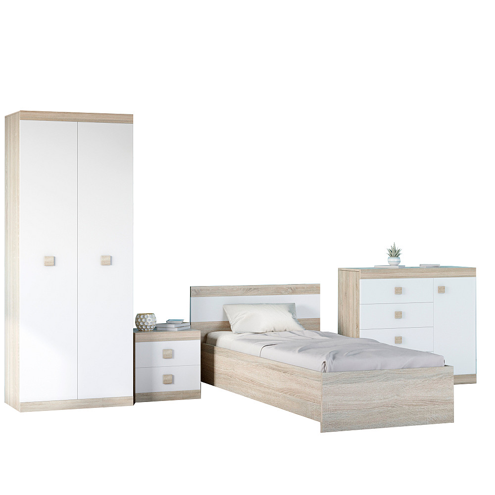 Спальня Детская Эверест Соната Комплект 7 (модульная - 4 элемента) дуб сонома + белый (DTM-2591) Львов - изображение 2