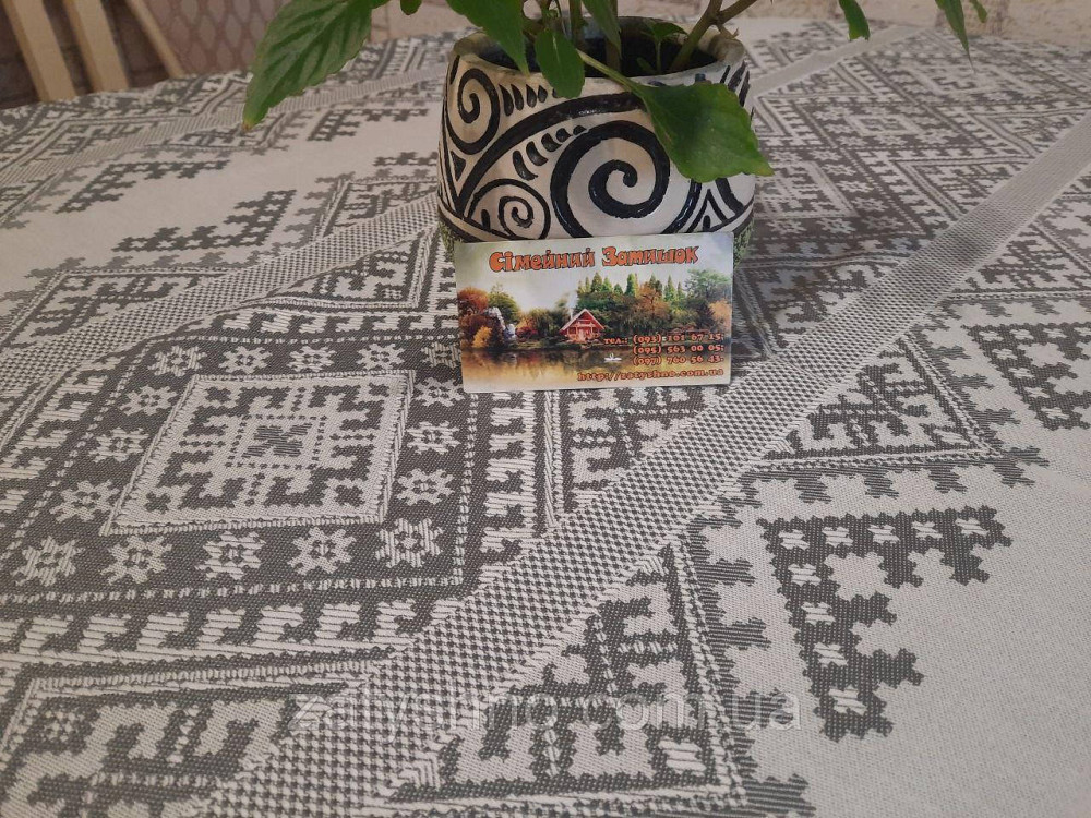 Вишита скатертина сіра вишивка Київ - фото 7