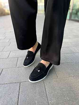 Gremmy Стильні жіночі лофери з натуральної замші чорні весна-осінь (6062) р. 35-42 / Замшеві ло Коломия