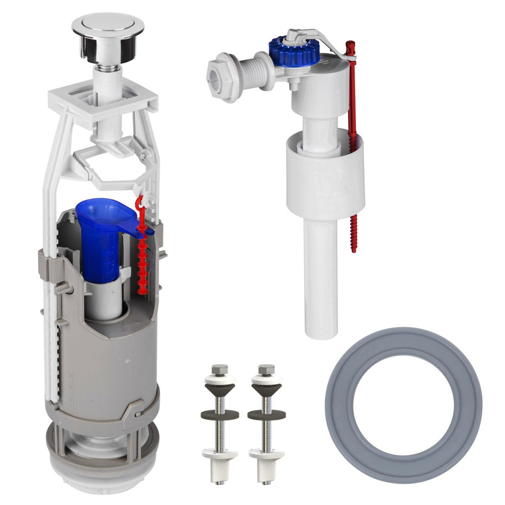 Комплект арматуры для сливного бачка с боковой подачей води 1/2 ″ и одним режимом слива СТОП АБк-05 (000028914) Киев - изображение 1