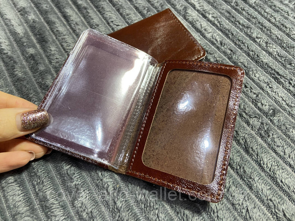Обкладинка для ID-паспорта та авто документів з натуральної шкіри коричнева ST Leather Київ - фото 4