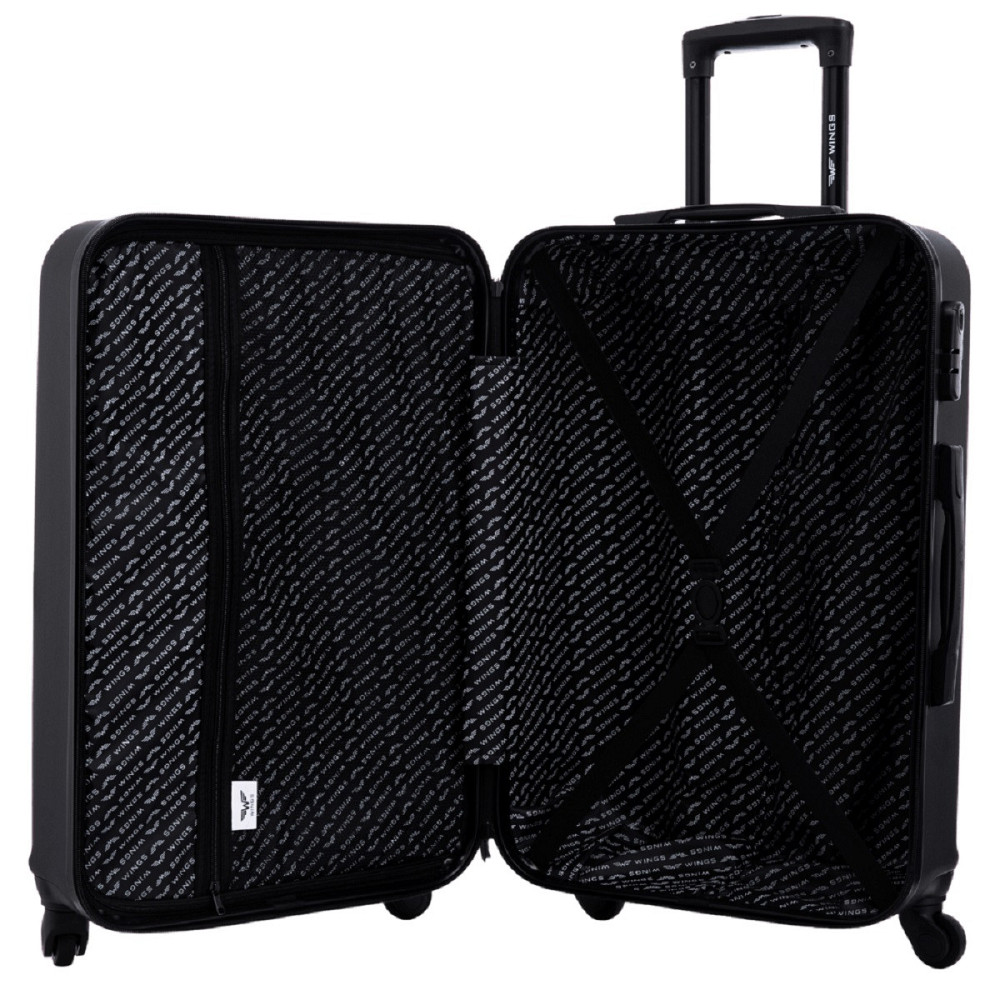 Валіза пластикова WINGS HRR01 велика 75 см чорна Київ - фото 10