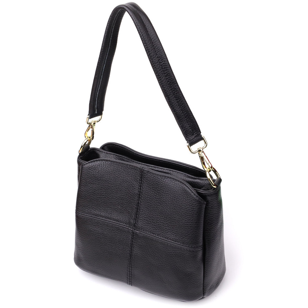 Сумка на три відділення з натуральної шкіри sale_15122 Vintage Чорний Київ - фото 1