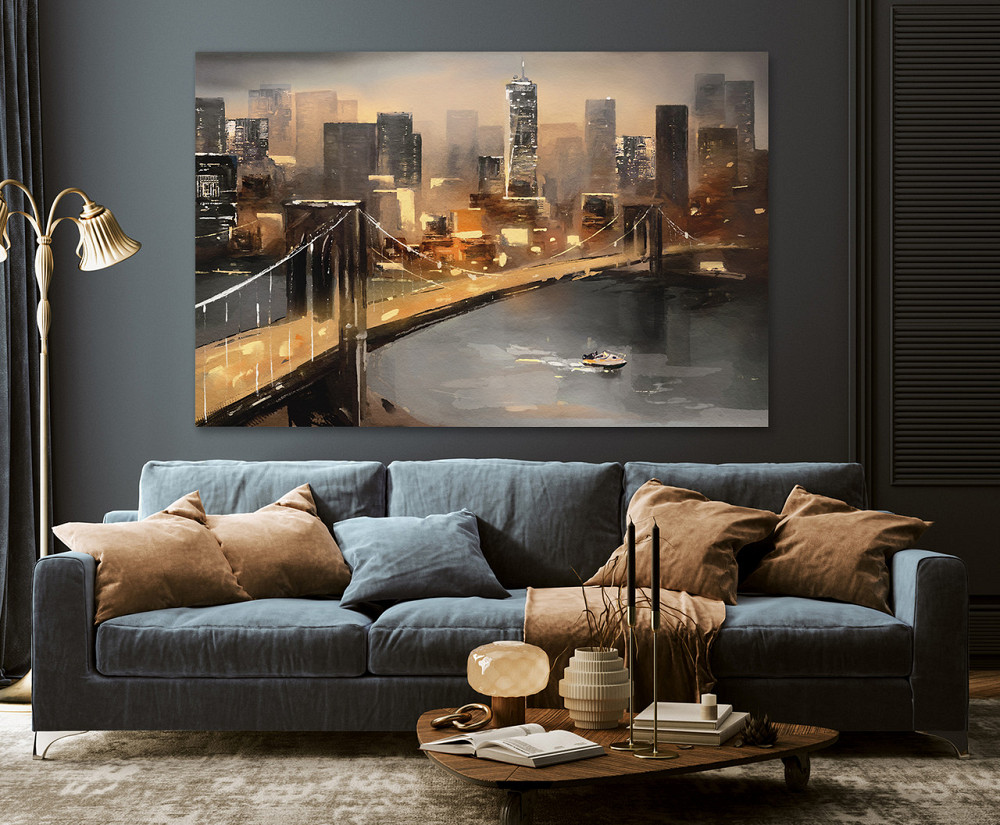 Модульна картина у вітальню / спальню Бруклінський міст   MLP_188  ( 60х30см ) 80х160см Київ - фото 3