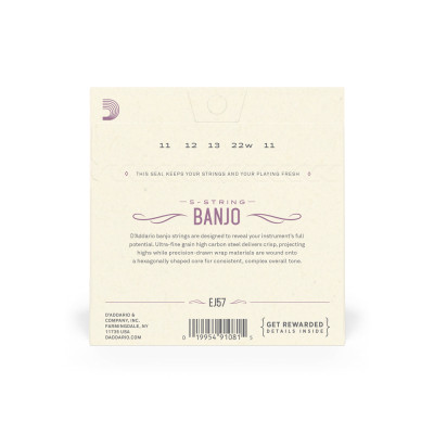 Струны для гитары D'Addario Banjo Nickel Plated Steel Custom Medium (11-22) (EJ57) Винница - изображение 3