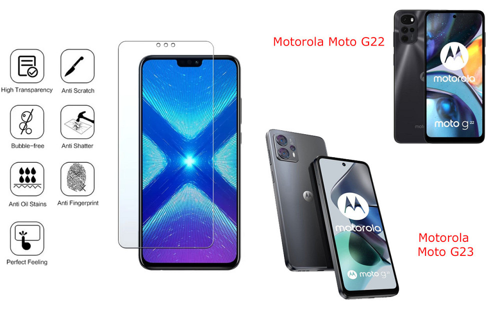 Защитное стекло NeoGlass для Motorola Moto G22, Moto G23 – ультрапрозрачное и устойчивое Киев - изображение 4
