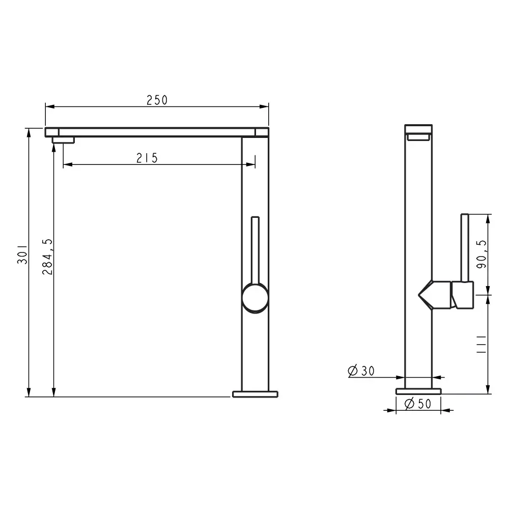 Смеситель для умывальника высокий WEZER EKO4G-01 графит Киев - изображение 2