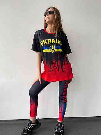 Женская футболка оверсайз Patriotic colors патриотическая микродайвинг черно-красная Одесса