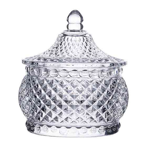 Yiwu Цукерниця скляна з кришкою Ø 8 см кругла HP-YH-4 Київ