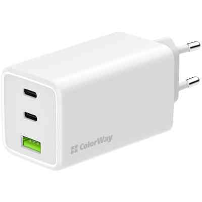 Зарядное устройство ColorWay C101B GaN Mini 100W PD PPS 2xUSB-C + USB-A white (CW-CHS061PD-WT) Винница