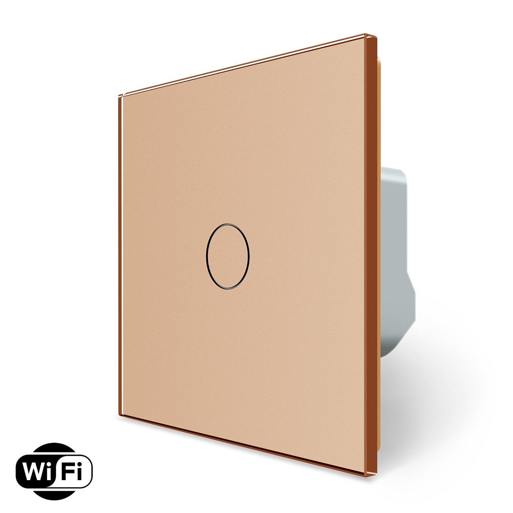 LIVOLO Розумний сенсорний Wi-Fi вимикач 1 сенсор LIVOLO золотий матове скло Коломыя - изображение 1