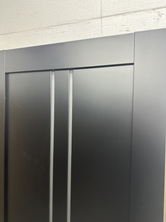 Двері екокошпон, Полотно, серія TETRA, Модель Т-02 (сатин) Колір: Чорний матовий  (НОВИНКА) Київ