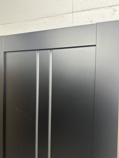 Двері екокошпон, Полотно, серія TETRA, Модель Т-02 (сатин) Колір: Чорний матовий  (НОВИНКА) Київ - фото 4