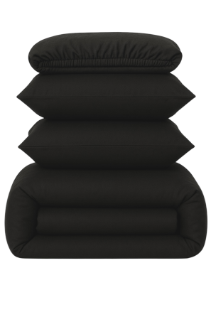 Ecotton Підковдра на блискавці Ecotton полуторний 150х215 см фланель із бавовни Black чорний Коломия