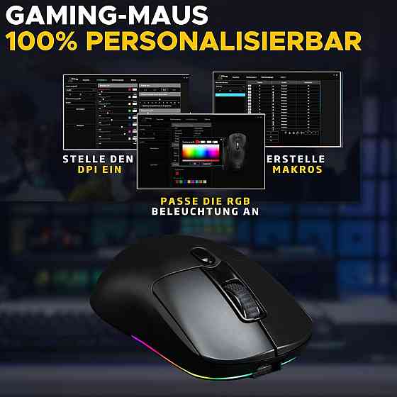 Ігрова миша G-LAB Kult Titanium Pro Чорна бездротова 3-в-1 Bluetooth/2.4ГГц/дріт 12000 DPI RGB зарядна станція Київ