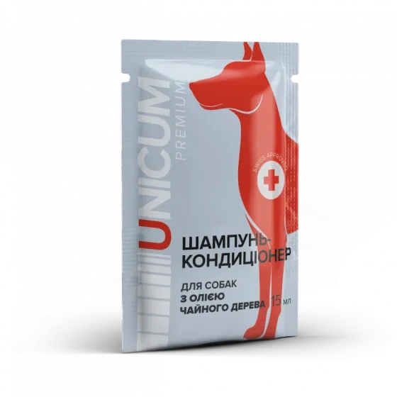 Шампунь-кондиционер UNICUM premium для собак с маслом чайного дерева, 15 мл Винница