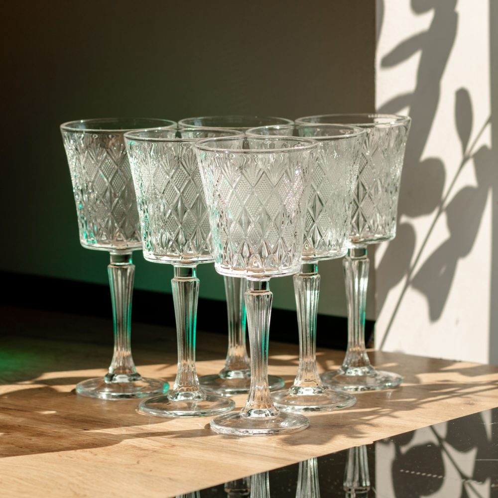 Набор стеклянных бокалов для вина 6 шт на высокой ножке Киев - изображение 2