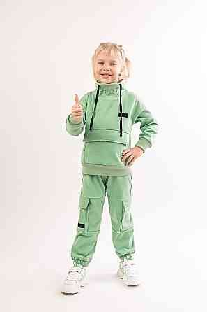 Костюм детский, спортивный х/б 100% (серый меланж, ментол, сиреневый,розовый, желтый) Крохатушка одяг Киев