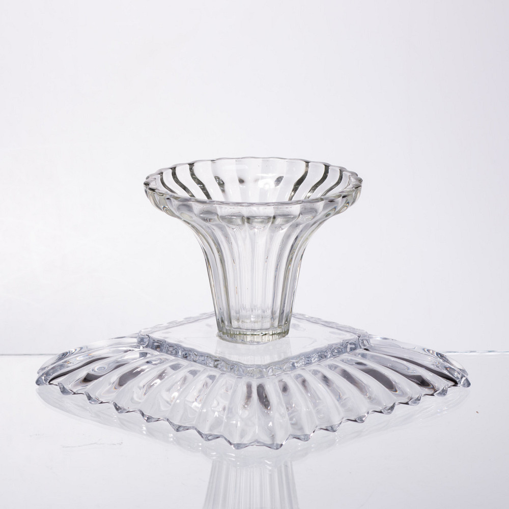 Тортівниця скляна квадратна на ніжці, прозора підставка для торта, десертів, сервірування столу 16×16 см 64486-16 Коломия - фото 2