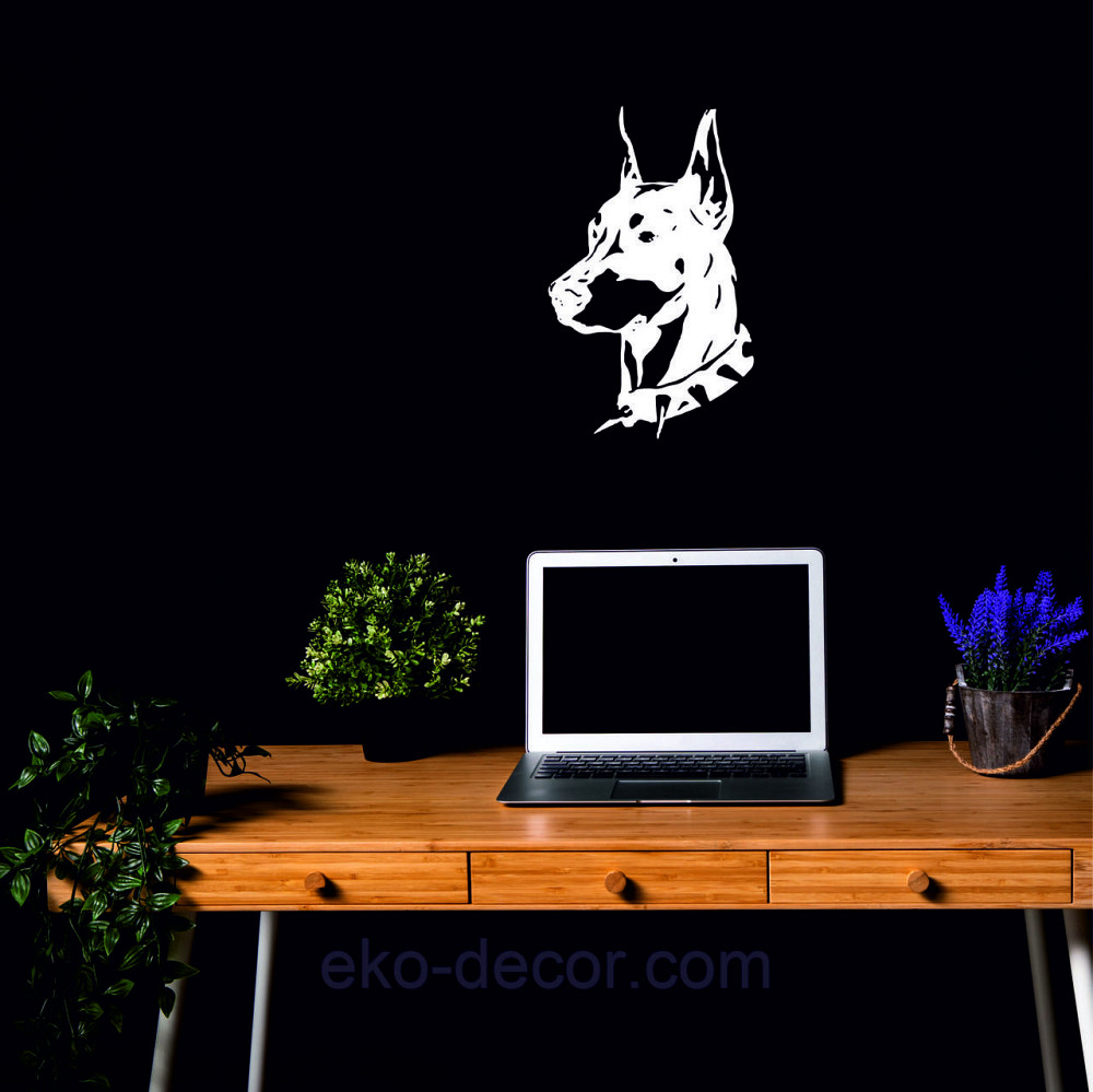 Декоративное настенное Панно «Доберман», Декор на стену 50*30, Белый Киев - изображение 4