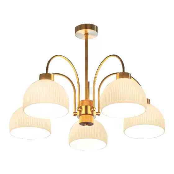 Люстра светодиодная потолочная 5042 (Золотистый) 5 плафонов Винница