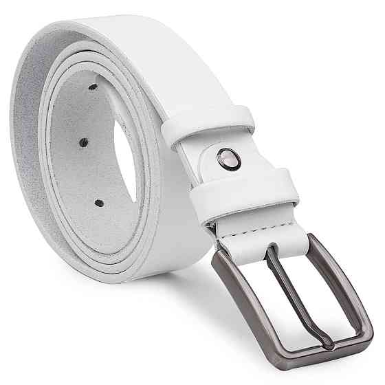 Універсальний ремінь з натуральної шкіри Vintage 20703 Білий Київ