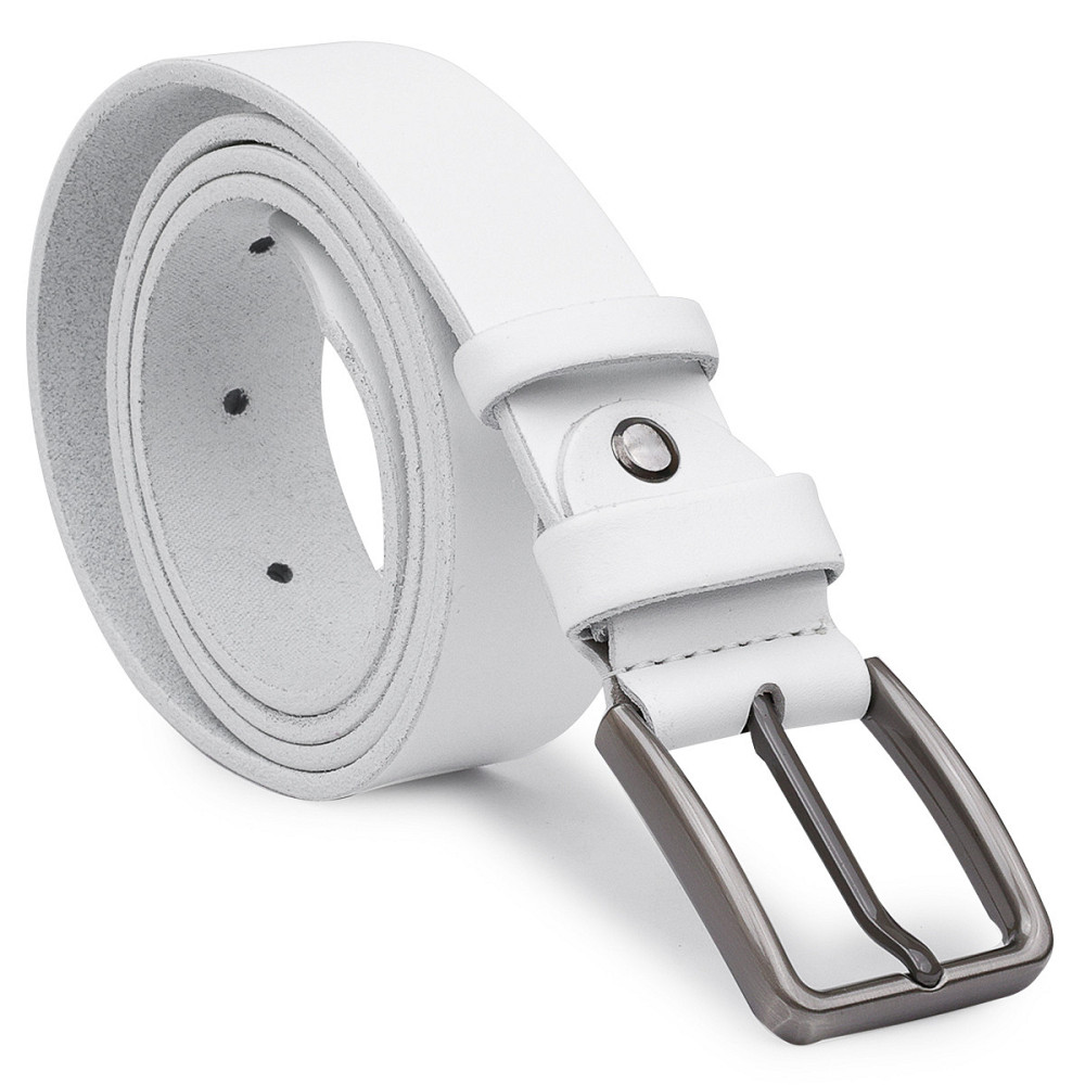 Універсальний ремінь з натуральної шкіри Vintage 20703 Білий Київ - фото 2