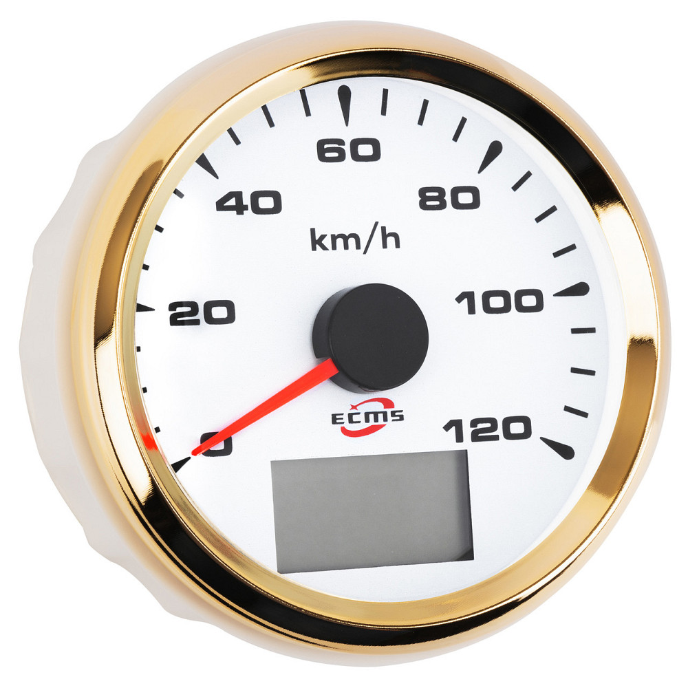 GPS-спідометр ECMS HMG3-WG-120KL діаметр 85 мм, рамка золото, дисплей білий Черкаси - фото 1