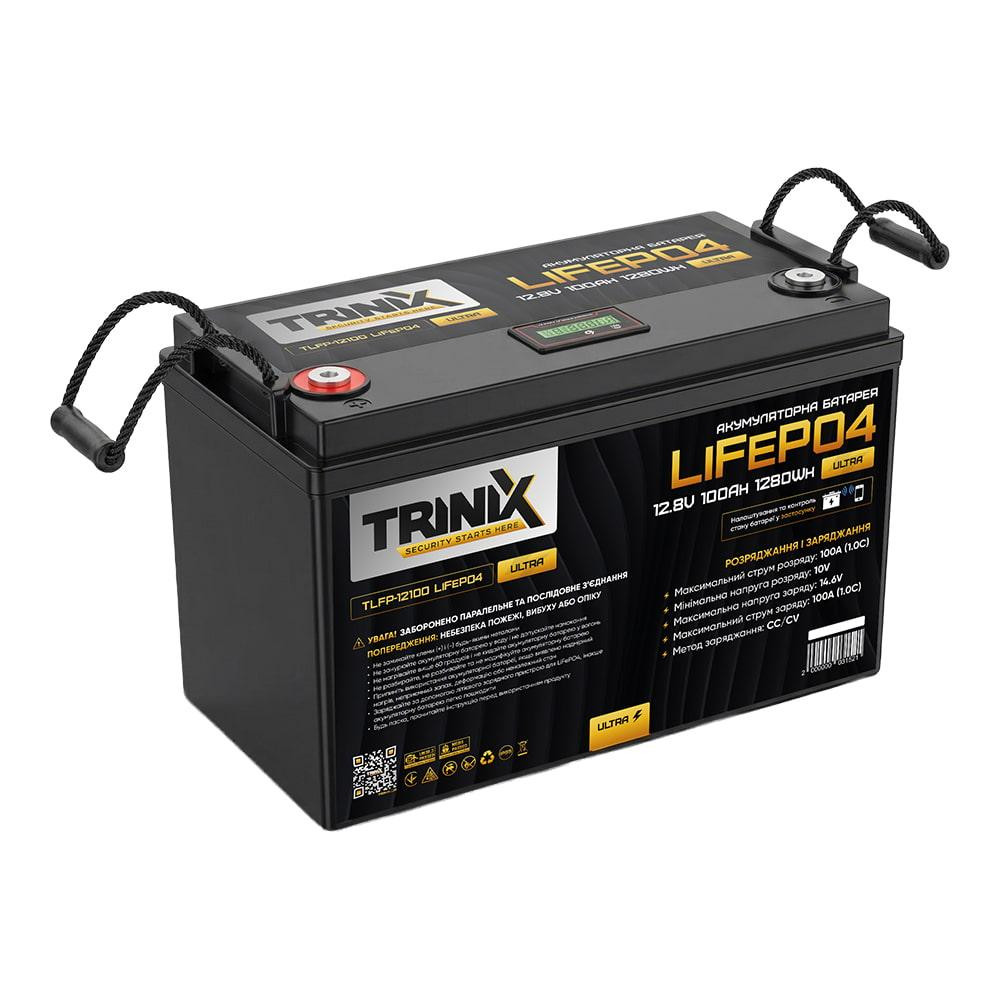 Акумуляторна батарея літій-залізо-фосфатна 12.8В 100А*год Trinix TLFP-12100 Ultra LiFePO4 з Bluetooth (Black) (44-00085) Київ - фото 18
